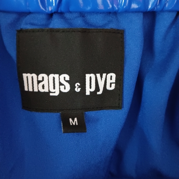 Mags & Pye Vinyl Mini Skirt Medium Stretchy Pockets Blue - Picture 3 of 10